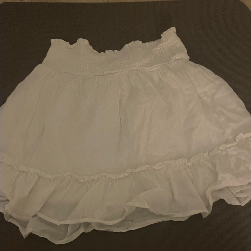 BP White A-Line Skirt with Ruffle Hem